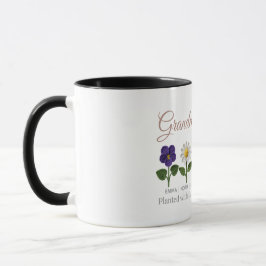 Personalized Grandma Crochet Style Birth Flower コーヒーマグカップ