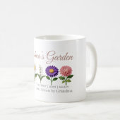 Personalized Grandma Crochet Style Birth Flower コーヒーマグカップ (正面右)