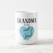 Personalized Grandma Customs script Name コーヒーマグカップ (中央)