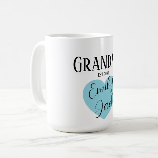 Personalized Grandma Customs script Name コーヒーマグカップ (正面左)