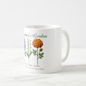 Personalized Grandma Gift Crochet Birth Flowers コーヒーマグカップ (正面右)