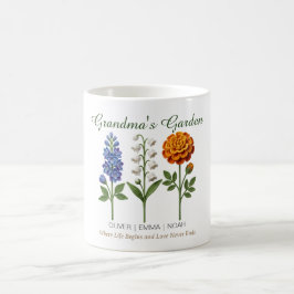 Personalized Grandma Gift Crochet Birth Flowers コーヒーマグカップ