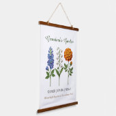 Personalized Grandma Gift Crochet Birth Flowers 吊り下げ型タペストリー (傾斜あり)