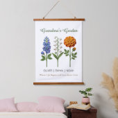 Personalized Grandma Gift Crochet Birth Flowers 吊り下げ型タペストリー (寝室)