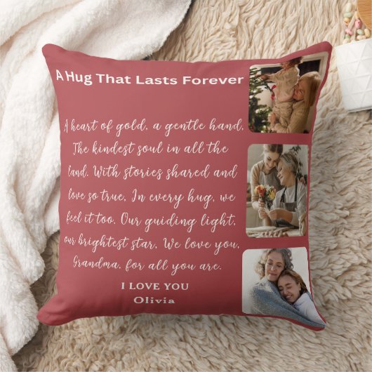 Personalized Grandma Gift - Hug That Lasts Forever クッション (ブランケット)