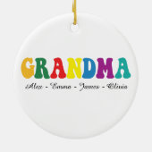 Personalized Grandma Gift with Grandkids’ Names セラミックオーナメント (裏面)