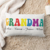 Personalized Grandma Gift with Grandkids’ Names ランバークッション (ブランケット)