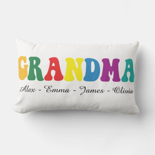Personalized Grandma Gift with Grandkids’ Names ランバークッション (正面)