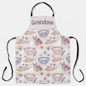 Personalized Grandma Kawaii Heart Baking Crew Gift エプロン (正面)