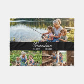 Personalized Grandma Photo Collage Blanket フリースブランケット (正面(横))