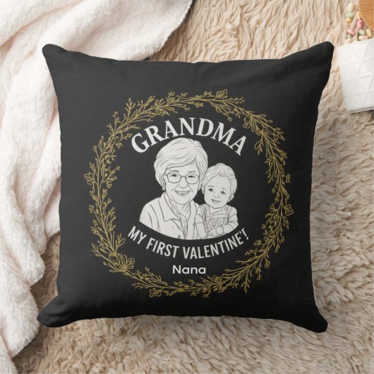Personalized "Grandma" Photo Collage Design with F クッション (ブランケット)