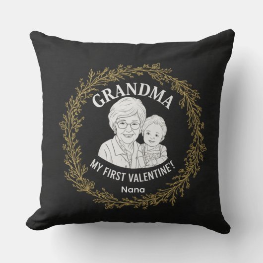 Personalized "Grandma" Photo Collage Design with F クッション (正面)