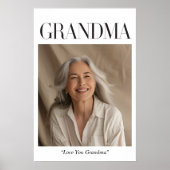 Personalized Grandma Photo | Love You Grandma ポスター (正面)