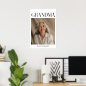 Personalized Grandma Photo | Love You Grandma ポスター (ホームオフィス)