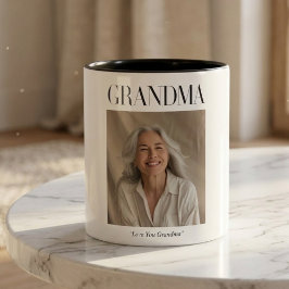 Personalized Grandma Photo Mug | Love You Grandma ツートーンマグカップ