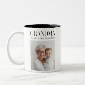 Personalized Grandma Photo | World’s Best Grandma ツートーンマグカップ (左)