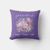 Personalized Grandma Pillow with Rose Bouquet クッション (正面)