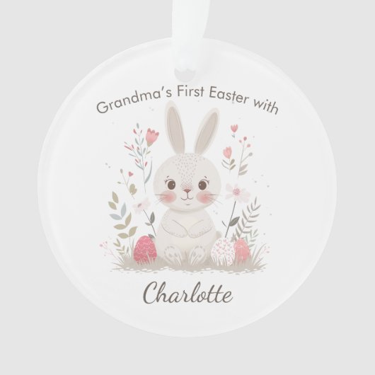 Personalized Grandma’s First Easter オーナメント (正面)