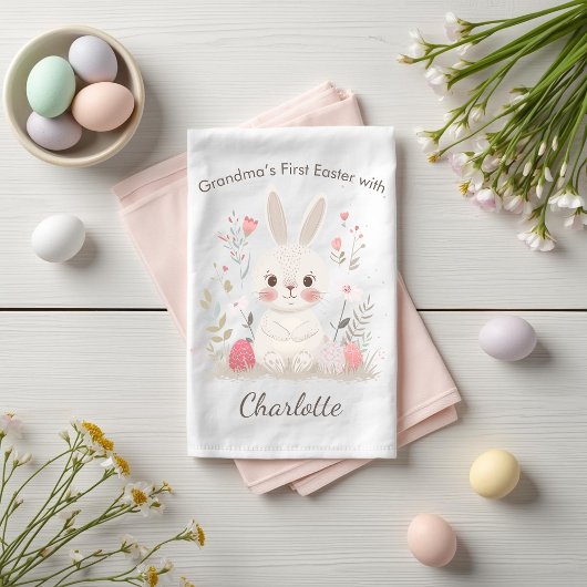 Personalized Grandma’s First Easter Kitchen Towel キッチンタオル