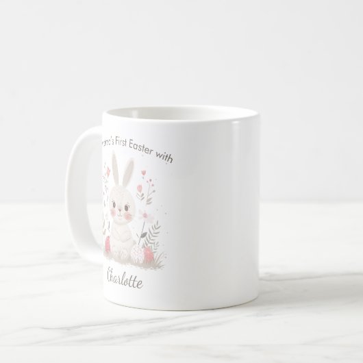 Personalized Grandma’s First Easter Mug コーヒーマグカップ (正面左)