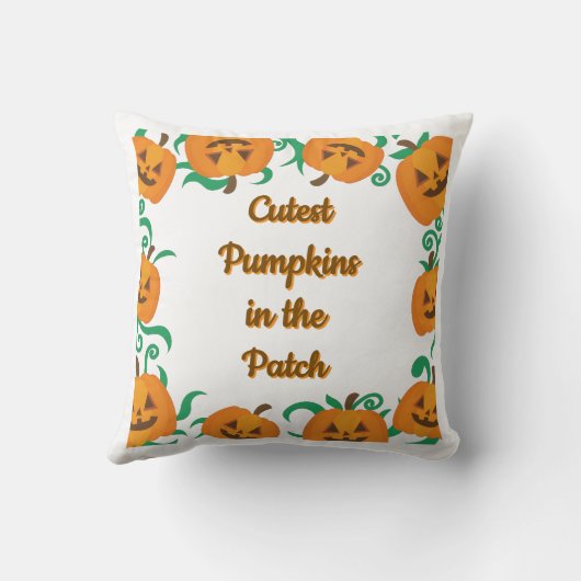 Personalized Grandma’s Pumpkins Halloween Pillow クッション (裏面)