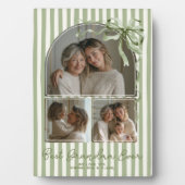 Personalized Grandma Sage Green Photo Keepsake Bow フォトプラーク (正面)