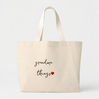 Personalized Grandma Things Bag – Unique Gift for  ラージトートバッグ