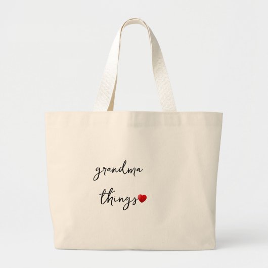 Personalized Grandma Things Bag – Unique Gift for  ラージトートバッグ (正面)