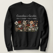 Personalized Grandma Vintage Wildflower Garden スウェットシャツ (デザイン正面)