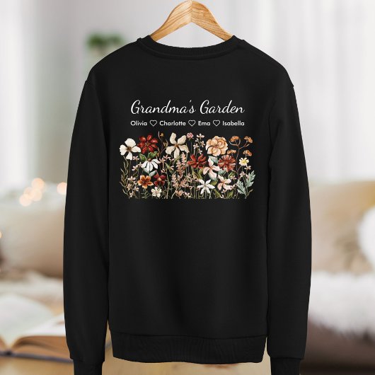 Personalized Grandma Vintage Wildflower Garden スウェットシャツ