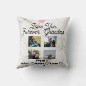 Personalized Grandma with Kids Throw Pillow 2026 クッション (裏面)