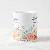 Personalized Grandma's Flower Garden Sunny Floral  ジャンボコーヒーマグカップ (正面)