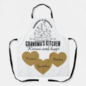Personalized grandma's kitchen with kids name  エプロン (正面)