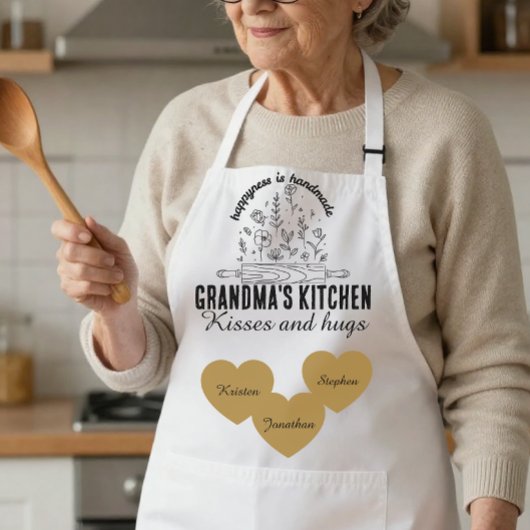 Personalized grandma's kitchen with kids name  エプロン