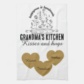Personalized grandma's kitchen with kids name  キッチンタオル (縦)