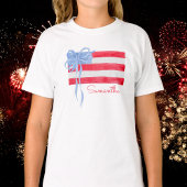 Personalized Grandmillennial Patriotic Bow Flag  Tシャツ