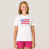 Personalized Grandmillennial Patriotic Bow Flag  Tシャツ (正面フル)