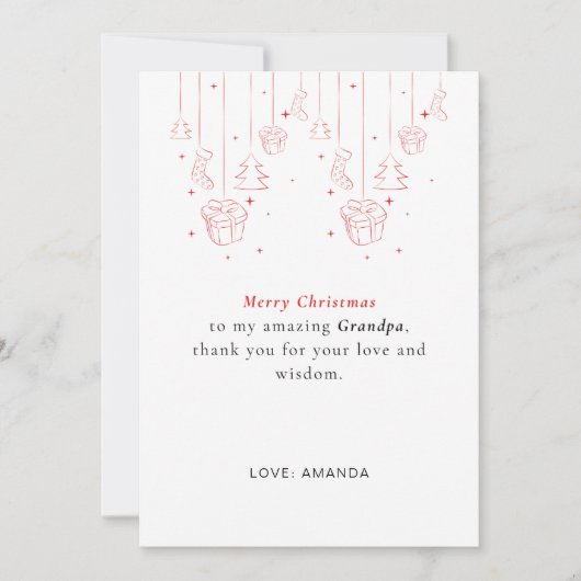 Personalized Grandpa Christmas Card シーズンカード (正面)