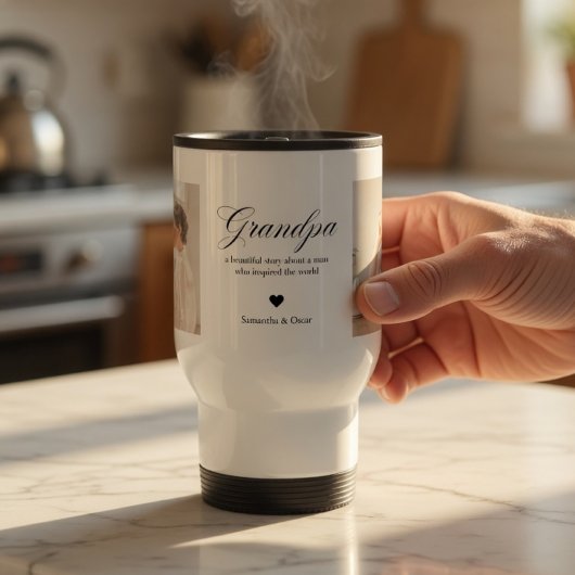 Personalized Grandpa Custom Photo Gift トラベルマグ