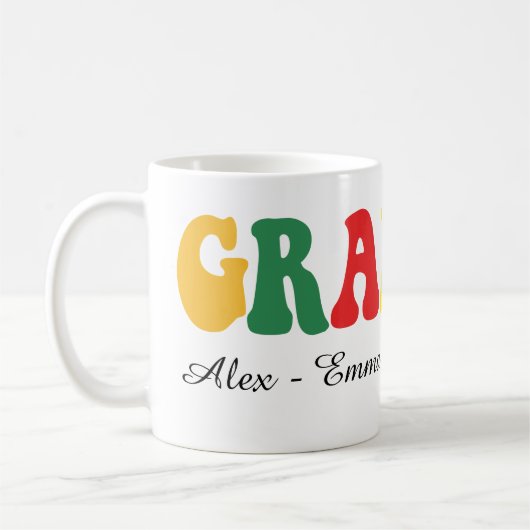 Personalized Grandpa Gift with Grandkids’ Names コーヒーマグカップ (左)