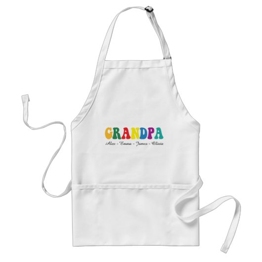 Personalized Grandpa Gift with Grandkids’ Names スタンダードエプロン (正面)