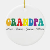 Personalized Grandpa Gift with Grandkids’ Names セラミックオーナメント (裏面)