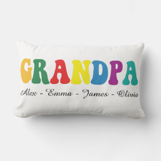 Personalized Grandpa Gift with Grandkids’ Names ランバークッション