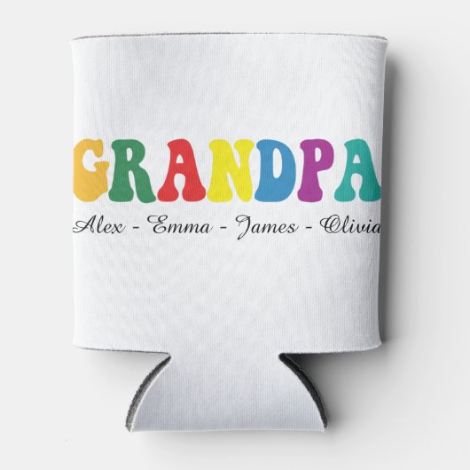 Personalized Grandpa Gift with Grandkids’ Names 缶クーラー (正面)