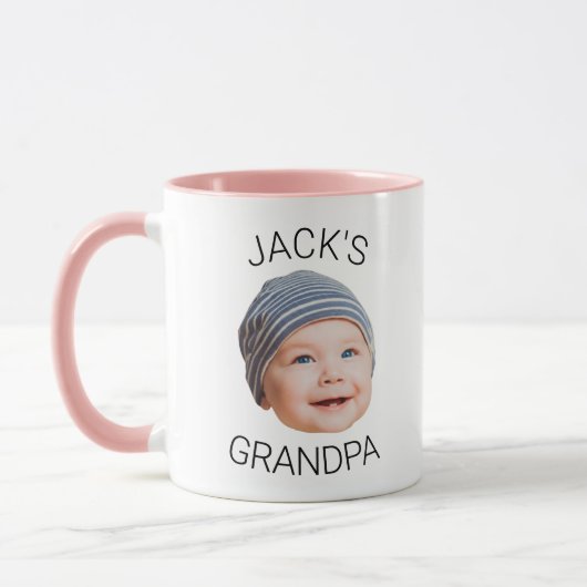 Personalized Grandpa Mug with Baby Face Photo マグカップ (左)