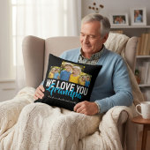 Personalized Grandpa Photo Gift Blue Text Design クッション