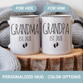 Personalized Grandparents Mug Set Baby Shower Gift マグカップ