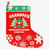 Personalized Grandpa's Christmas Gift ラージクリスマスストッキング (正面)