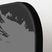 Personalized Gray Abstract Custom Name ピックルボールラケット (左詳細)