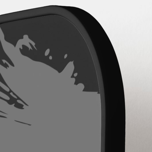 Personalized Gray Abstract Custom Name ピックルボールラケット (左詳細)